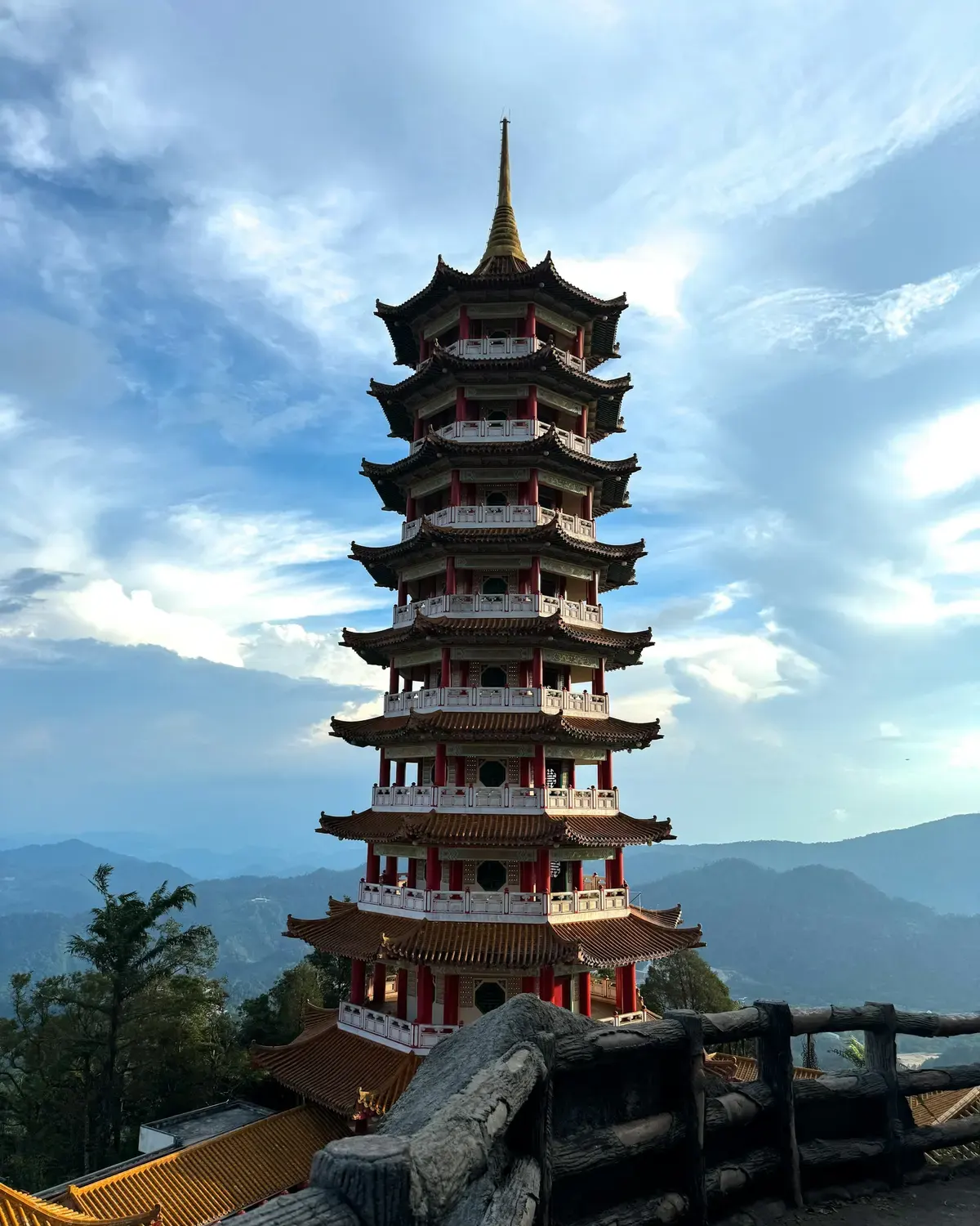 The pagoda at Chin Swee Temple, Genting Highlands, under an open sky