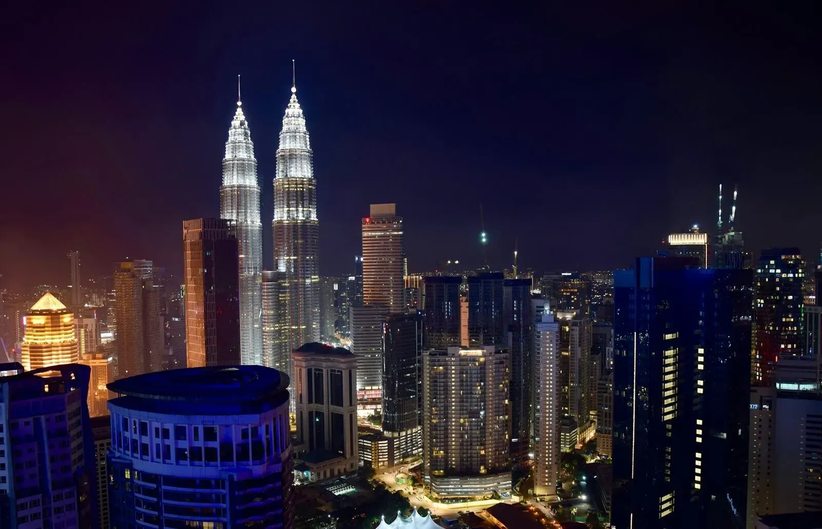 The Kuala Lumpur skyline at night