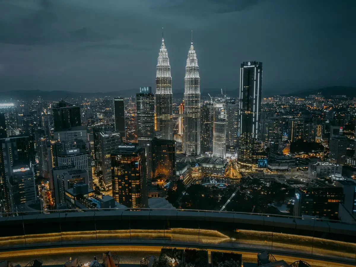 A rooftop setting in Mont Kiara at night