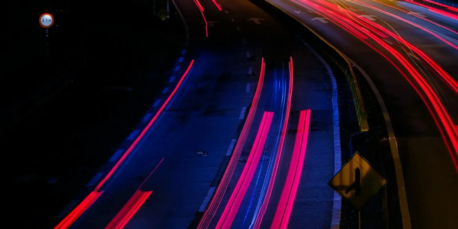 Evening light trails on a Damansara highway
